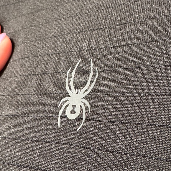 Spyder Active Mens Black Quarter Zip Pullover Textured Thumbhole Shirt Small NEW - Picture 4 of 10